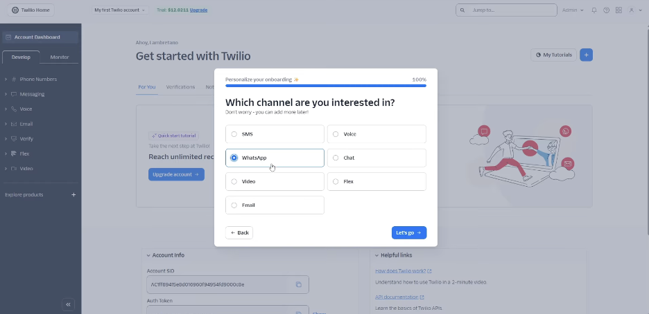 Flujo de chatbot para WhatsApp con Twilio