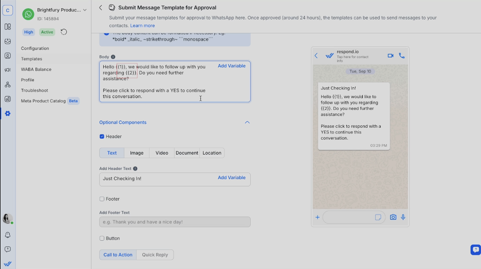 Flujo de chatbot para WhatsApp con Respond.io