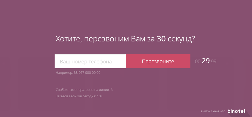 Попап, с помощью которого посетитель может заказать обратный звонок Попап, с помощью которого посетитель может заказать обратный звонок