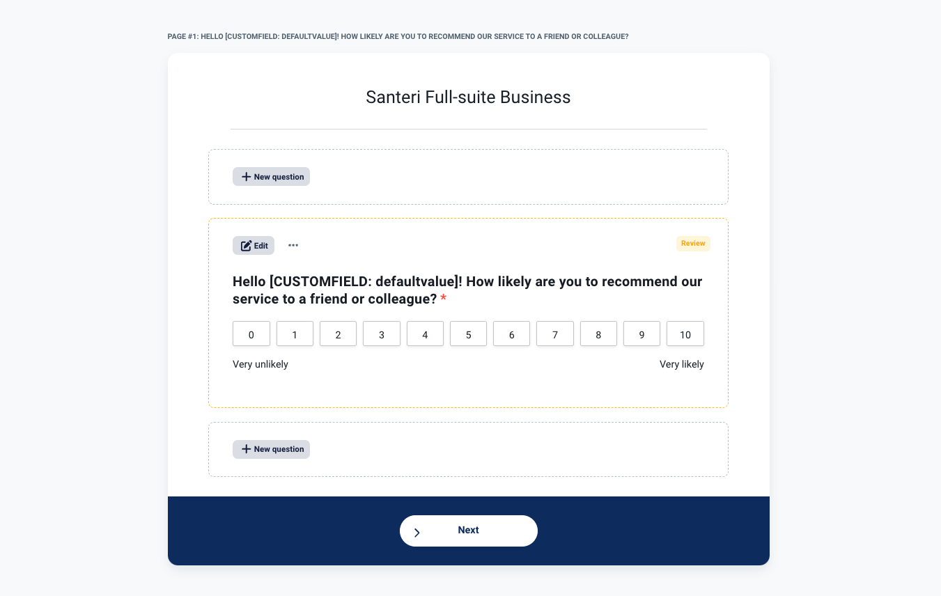 new survey form new survey form