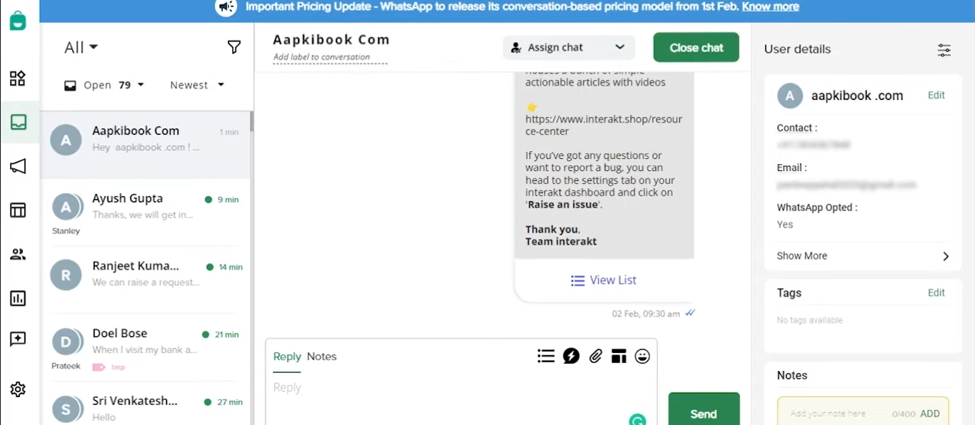 Interakt ofrece una gran herramienta para aprovechar la IA en WhatsApp Interakt ofrece una gran herramienta para aprovechar la IA en WhatsApp