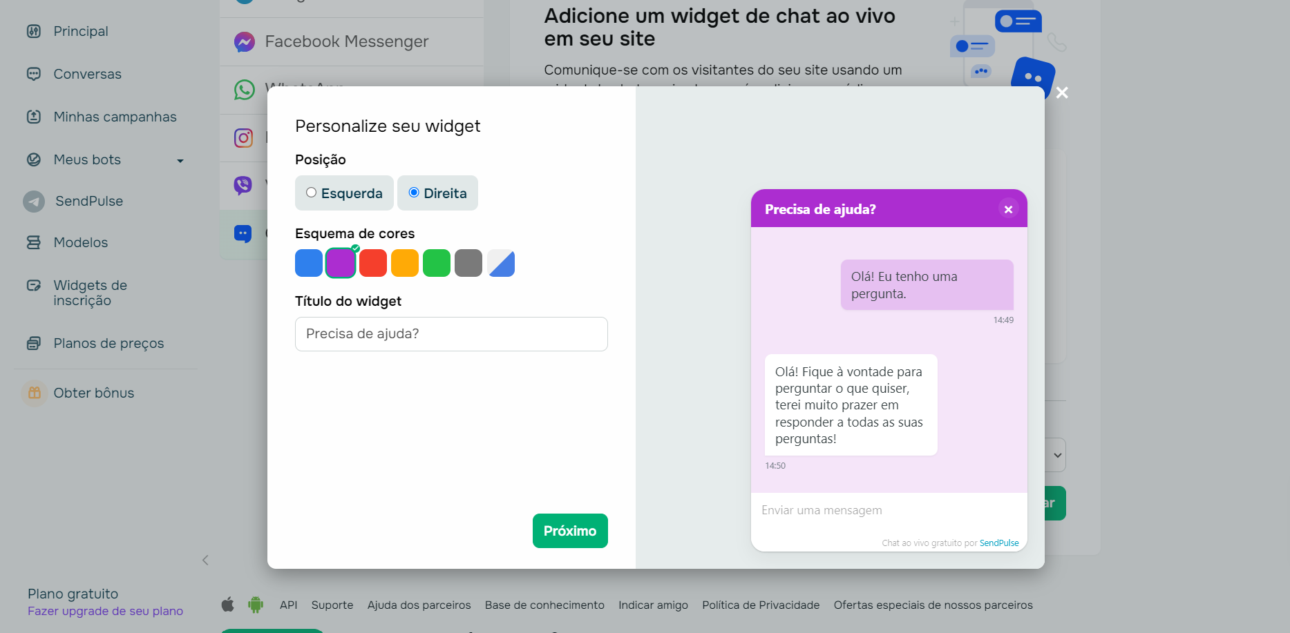 mensagem-para-clientes-chat-ao-vivo-da-sendpulse