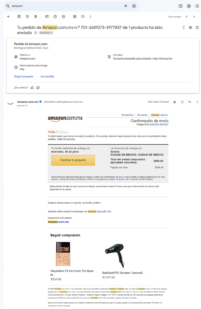 Amazon ofrece recomendaciones personalizadas dependiendo del rasgo de sus clientes
