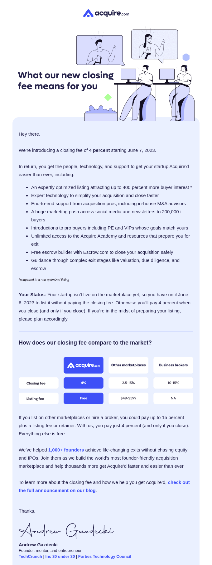 email di aumento di prezzo email di aumento di prezzo