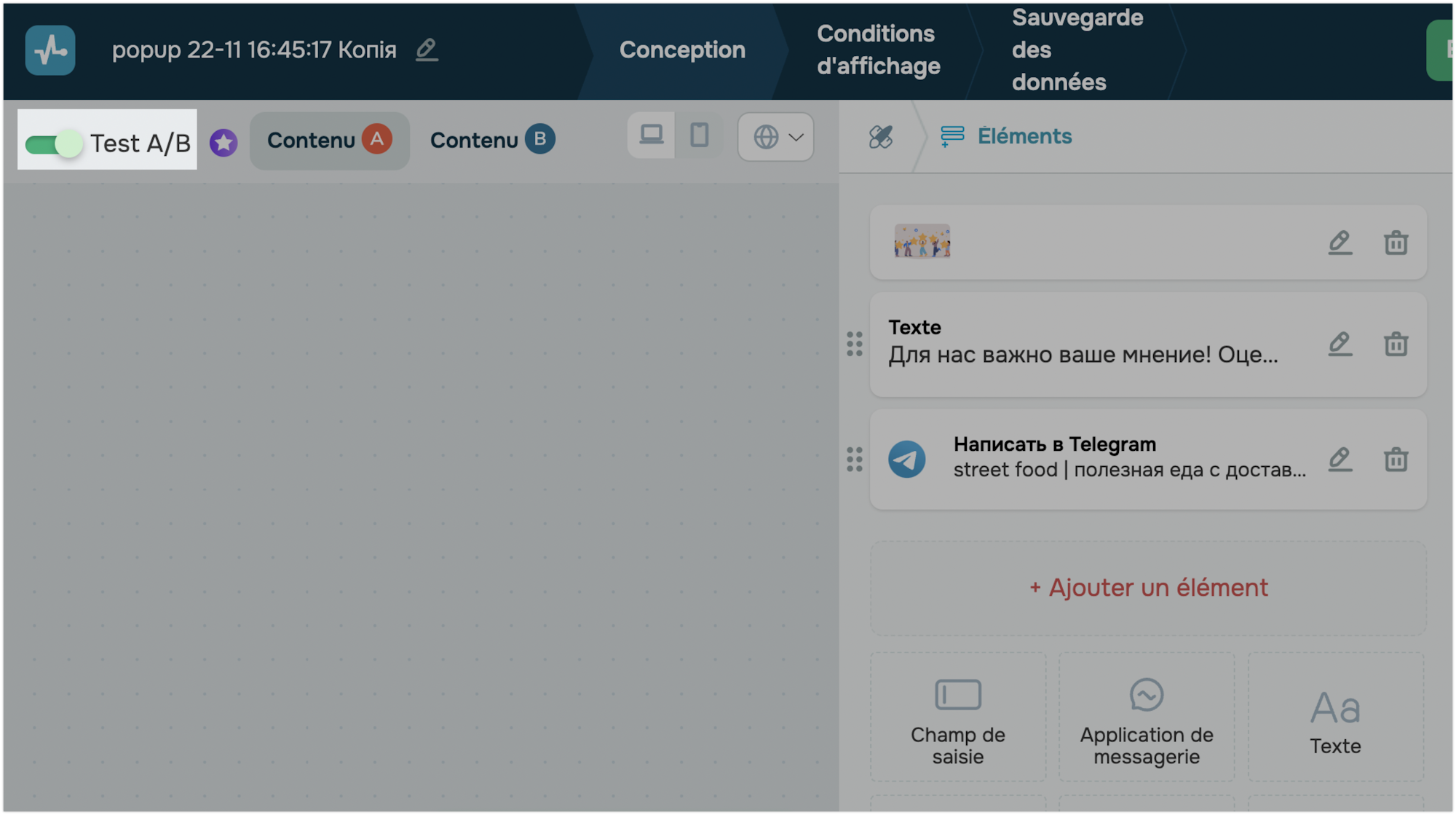 Test A/B pour une enquête NPS