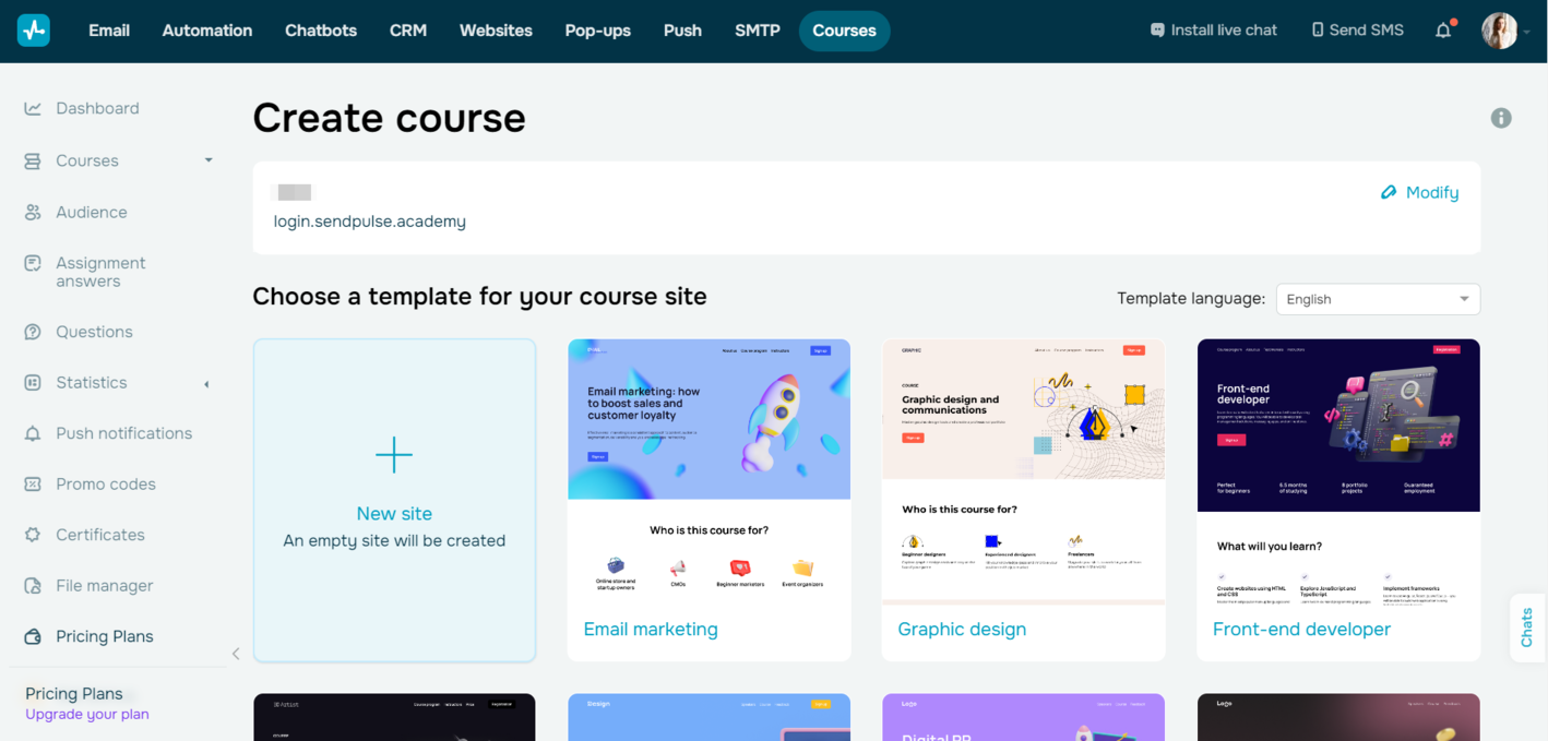 SendPulse'ın çevrimiçi kurs oluşturucusu SendPulse'ın çevrimiçi kurs oluşturucusu