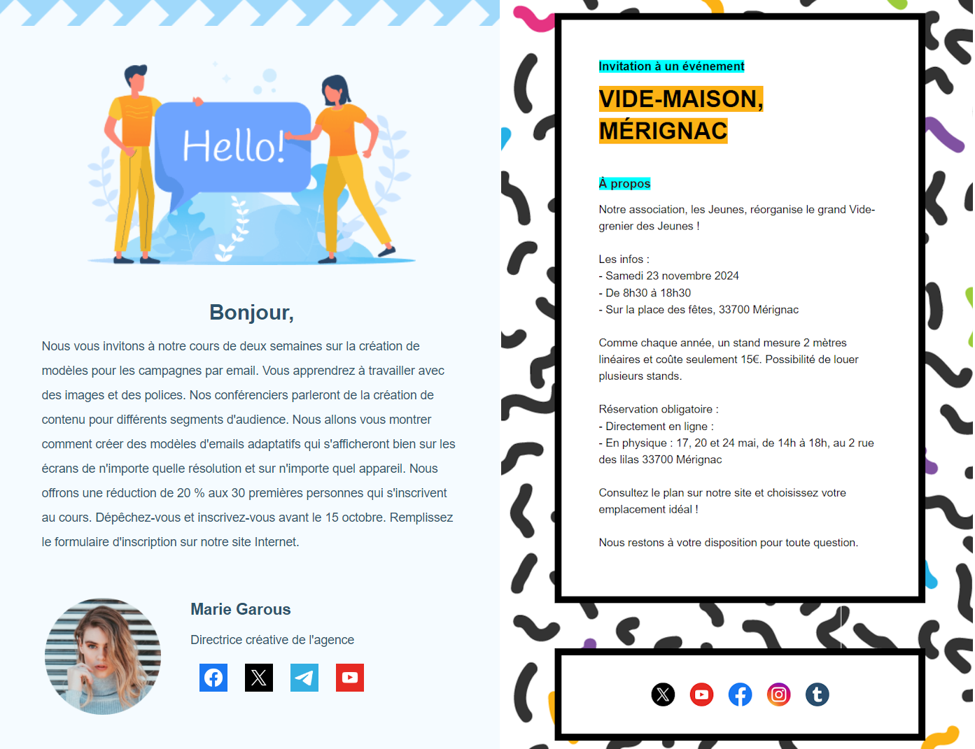 Texte avec et sans paragraphes
