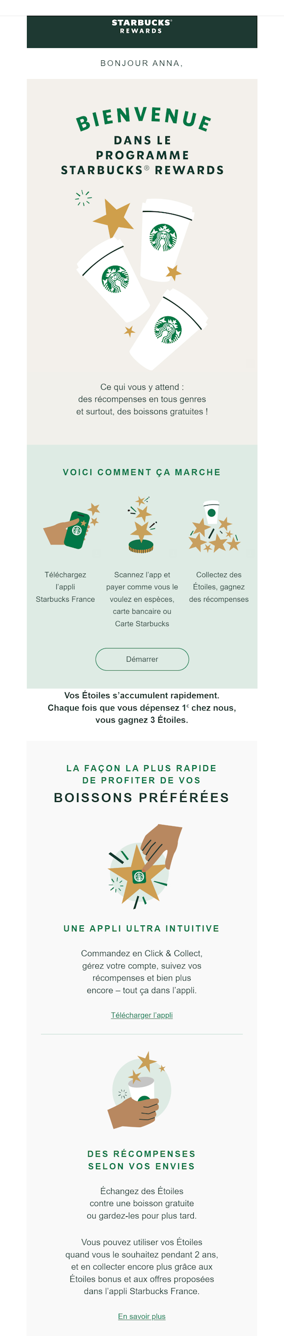 Un email de Starbucks