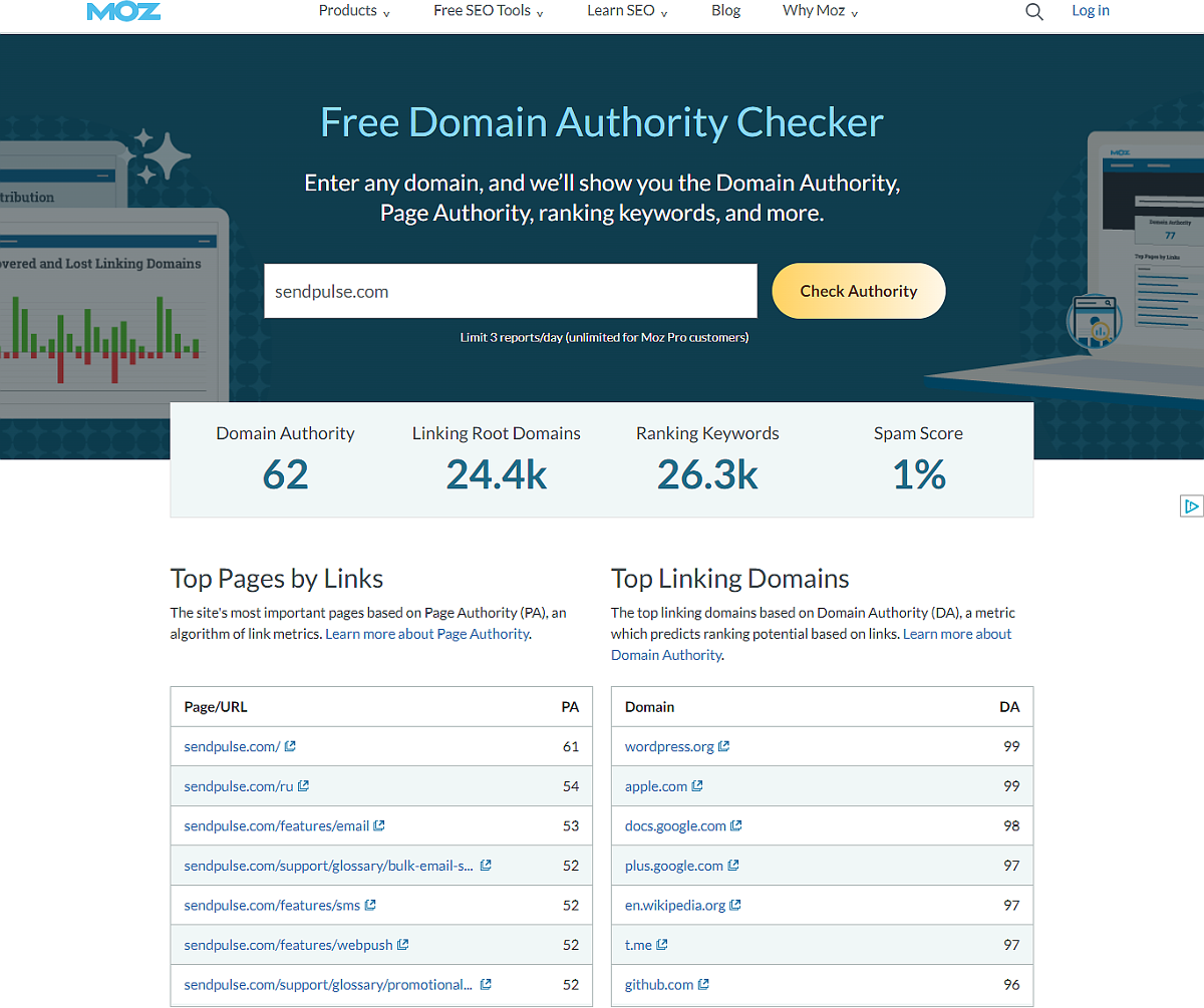 La autoridad del dominio es una de las medidas más importantes para SEO