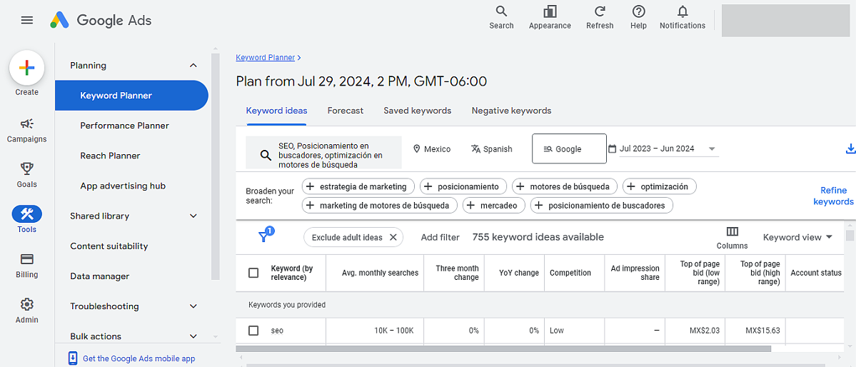 Google Keyword Planner es una gran herramienta para tus estrategias SEO