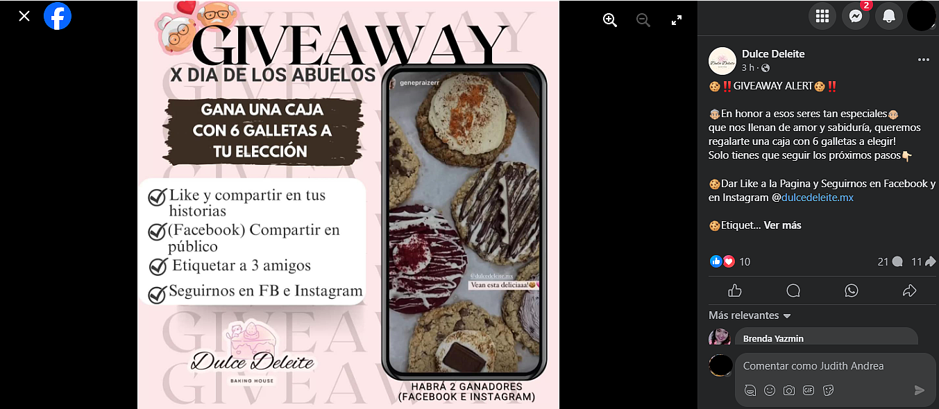 Los concursos y giveaways son excelentes para mejorar las métricas para redes sociales