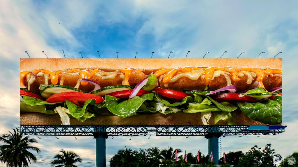 На фото очень узнаваемый продукт — сэндвич Subway Footlong