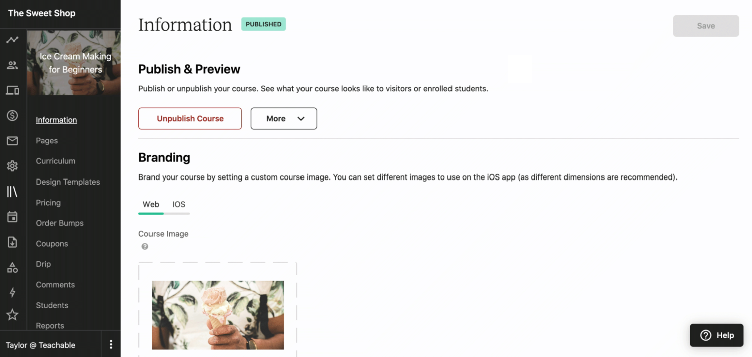 Previewing a course Previewing a course