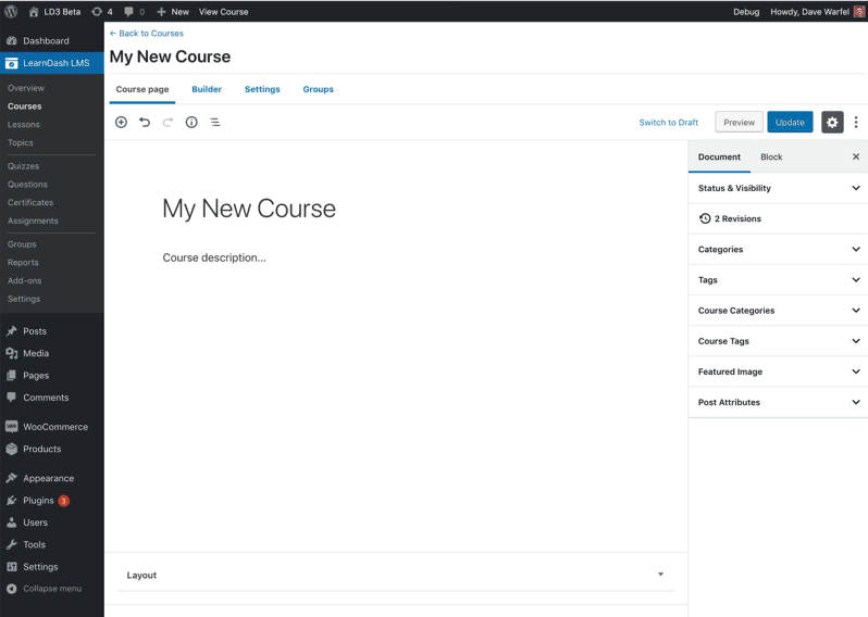 new course new course