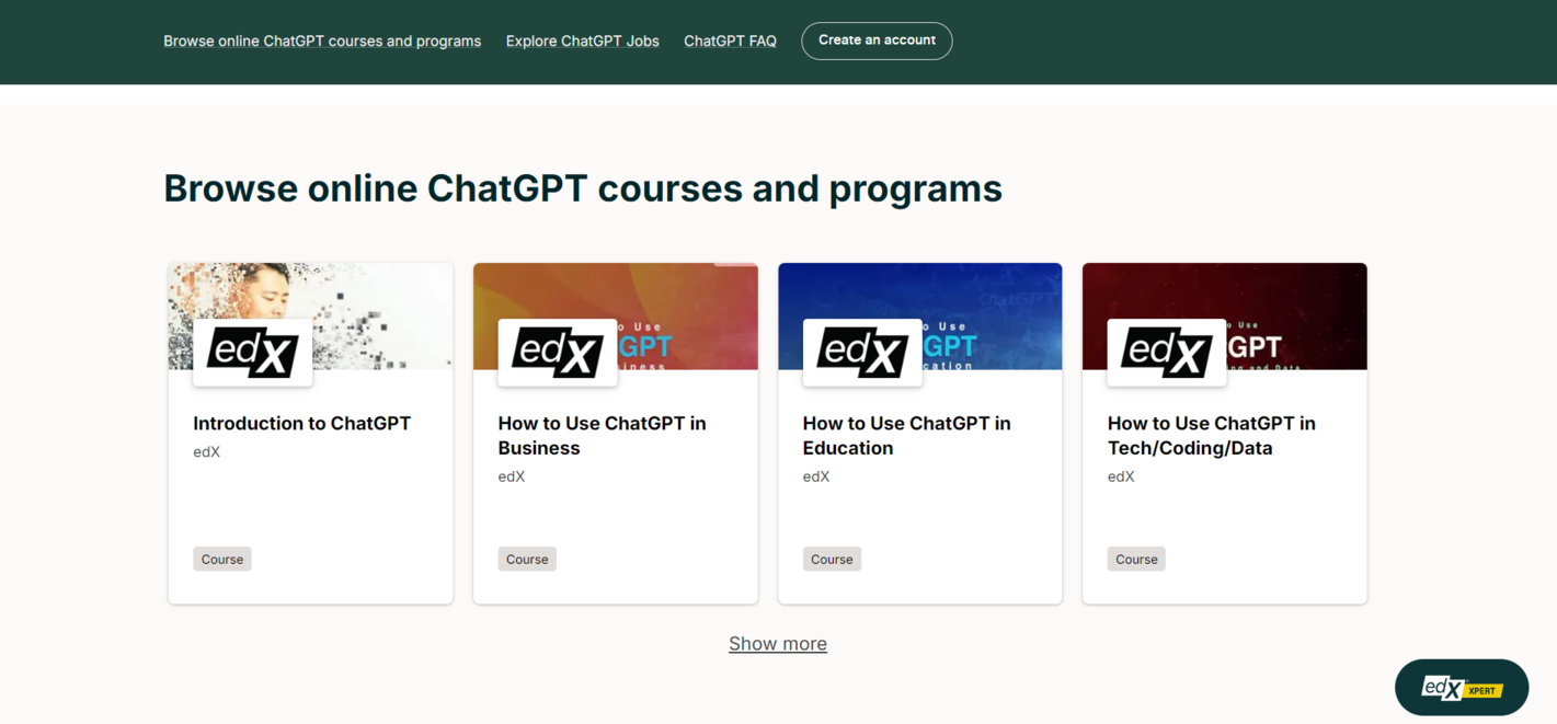 edX öğrenme platformunda ChatGPT ile ilgili kurslar edX öğrenme platformunda ChatGPT ile ilgili kurslar