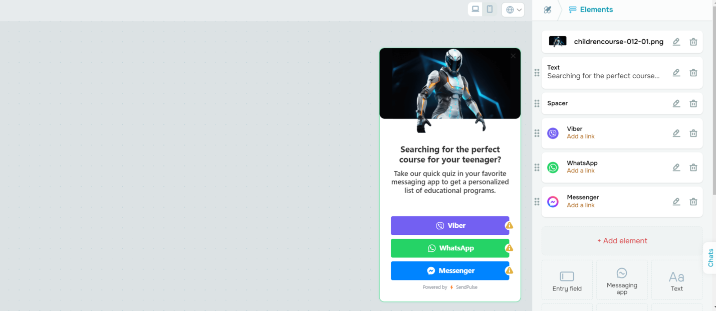 SendPulse açılır pencere oluşturucusunda anket açılır penceresi SendPulse açılır pencere oluşturucusunda anket açılır penceresi