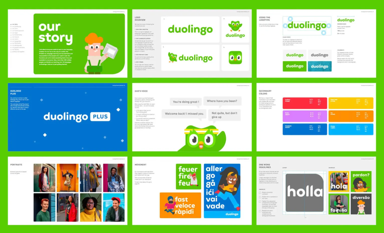 Фирменный стиль Duolingo ориентирован на аудиторию, что хочет изучать языки с помощью геймификации Фирменный стиль Duolingo ориентирован на аудиторию, что хочет изучать языки с помощью геймификации