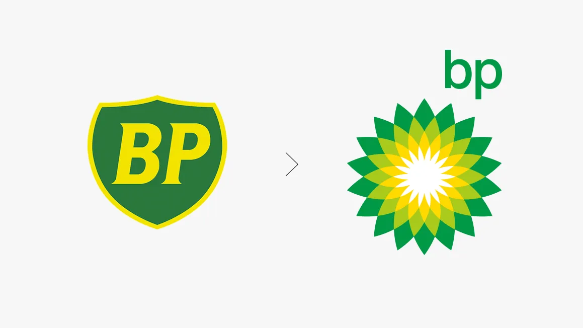 Бывший и обновленный логотипы компании British Petroleum Бывший и обновленный логотипы компании British Petroleum
