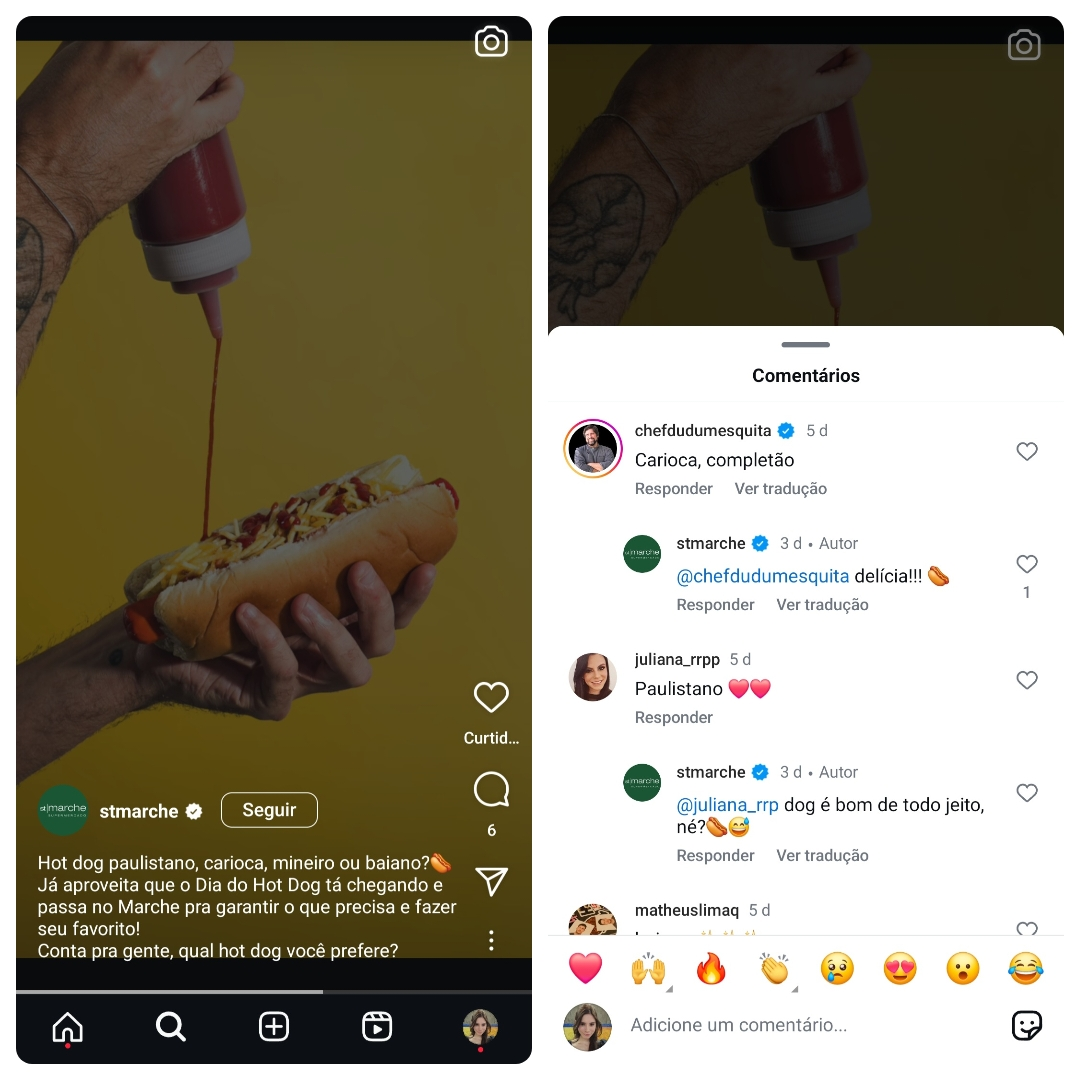 social-media-marketing-exemplo-de-engajamento-de-seguidores-do-marche