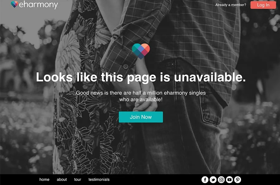 La landing page de error 404 puede ser aprovechada para ofrecer una imagen positiva La landing page de error 404 puede ser aprovechada para ofrecer una imagen positiva