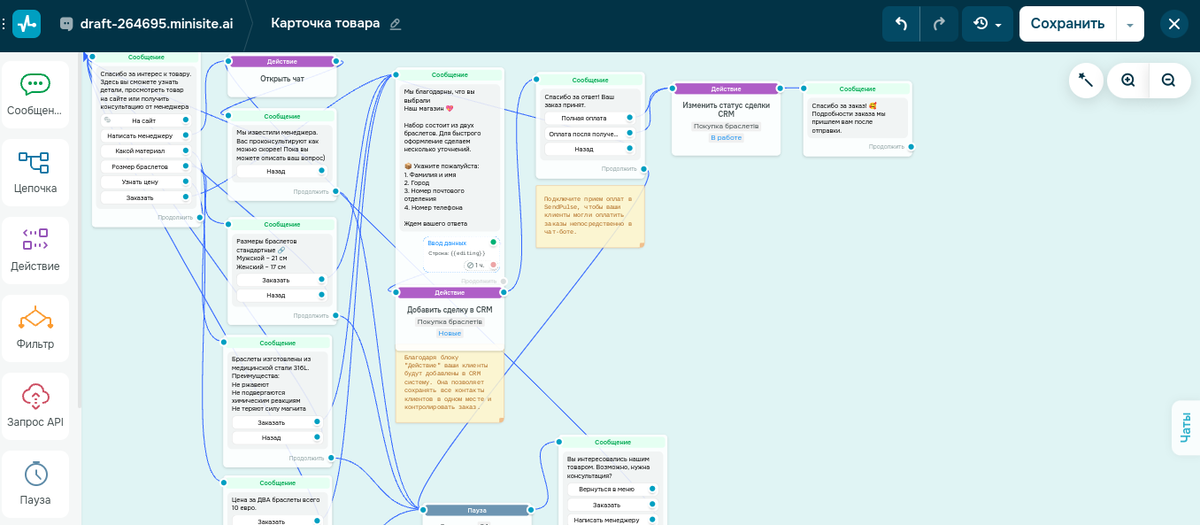 Настройка цепочки сообщений для чата в SendPulse Настройка цепочки сообщений для чата в SendPulse