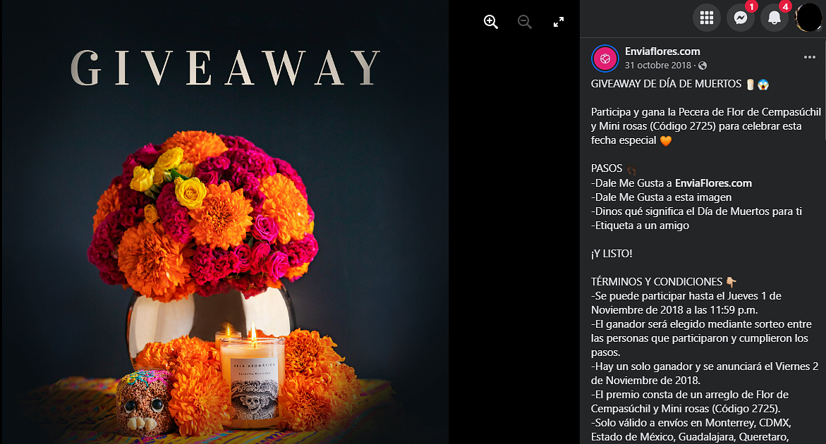 Los giveaways y los sorteos son excelentes estrategias de marketing para el Día de Muertos