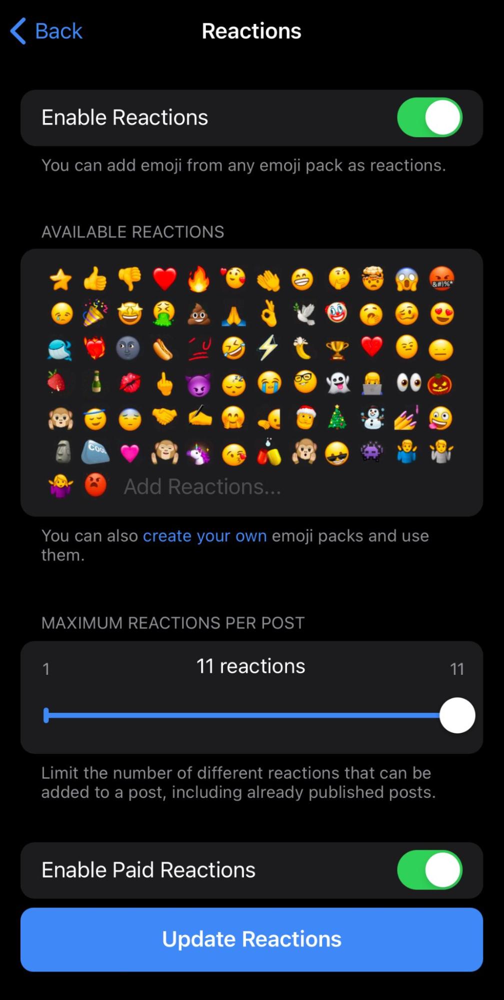 Enabling paid reactions Enabling paid reactions