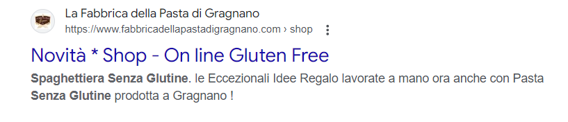 meta descrizione di un'attività alimentare locale