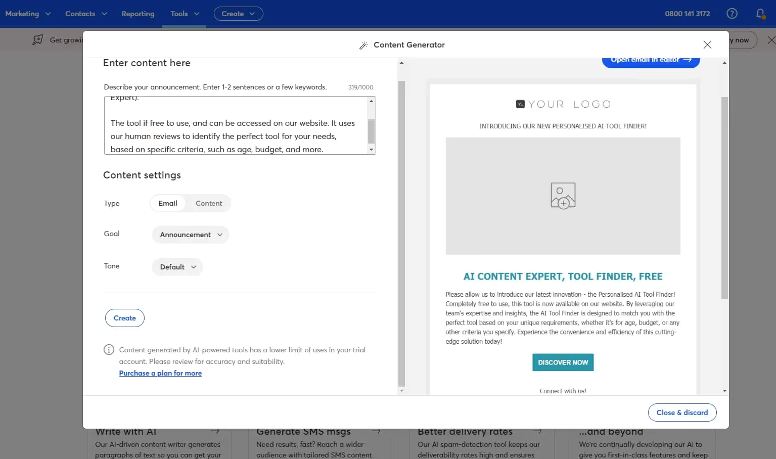 Generating email content Generating email content