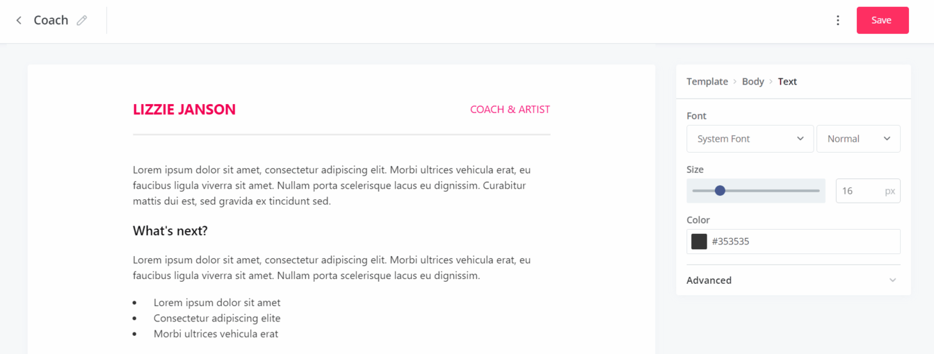 layout di un’email layout di un’email