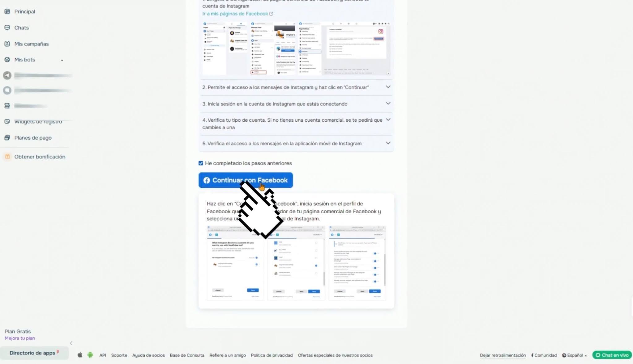 Conectar tu cuenta de Instagram