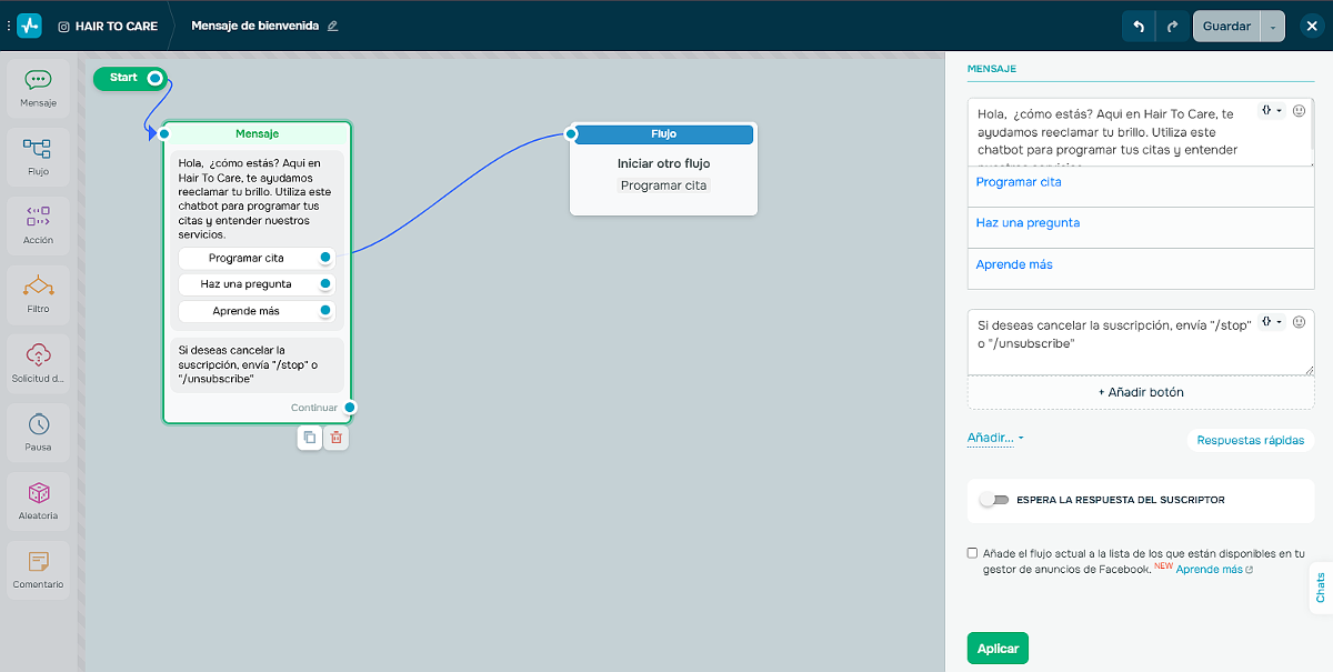 Con SendPulse puedes crear fácilmente tus chatbots para Instagram