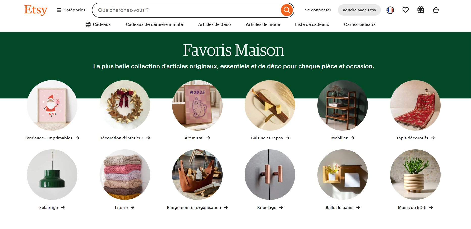 Etsy offre une large gamme de produits pour tous les goûts