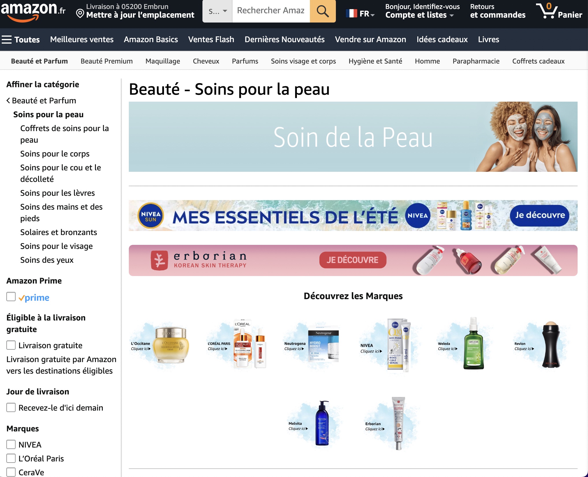 L'une des options publicitaires est une bannière dans la section appropriée