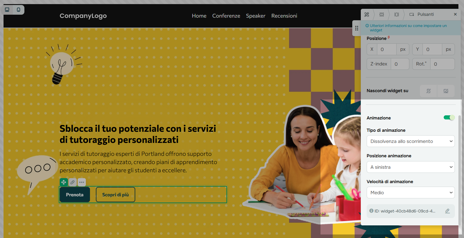 animazione per pulsante animazione per pulsante