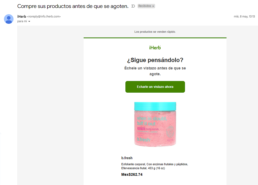 Los correos de carritos abandonados son necesarios para aumentar las ventas