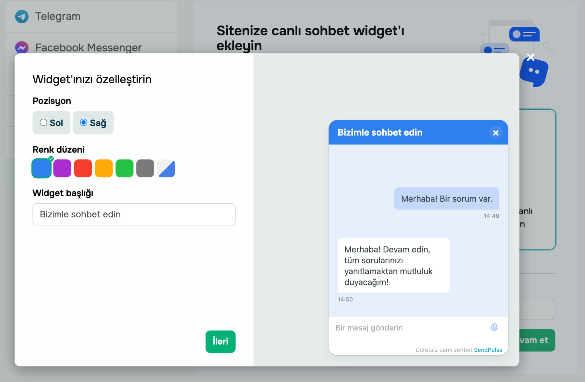 widget'ını özelleştirme widget'ını özelleştirme