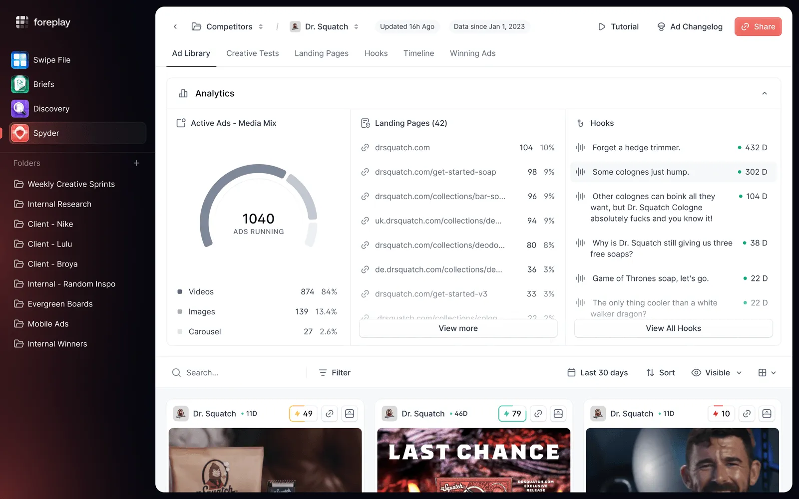 Интерфейс платформы Foreplay. Источник Интерфейс платформы Foreplay. Источник