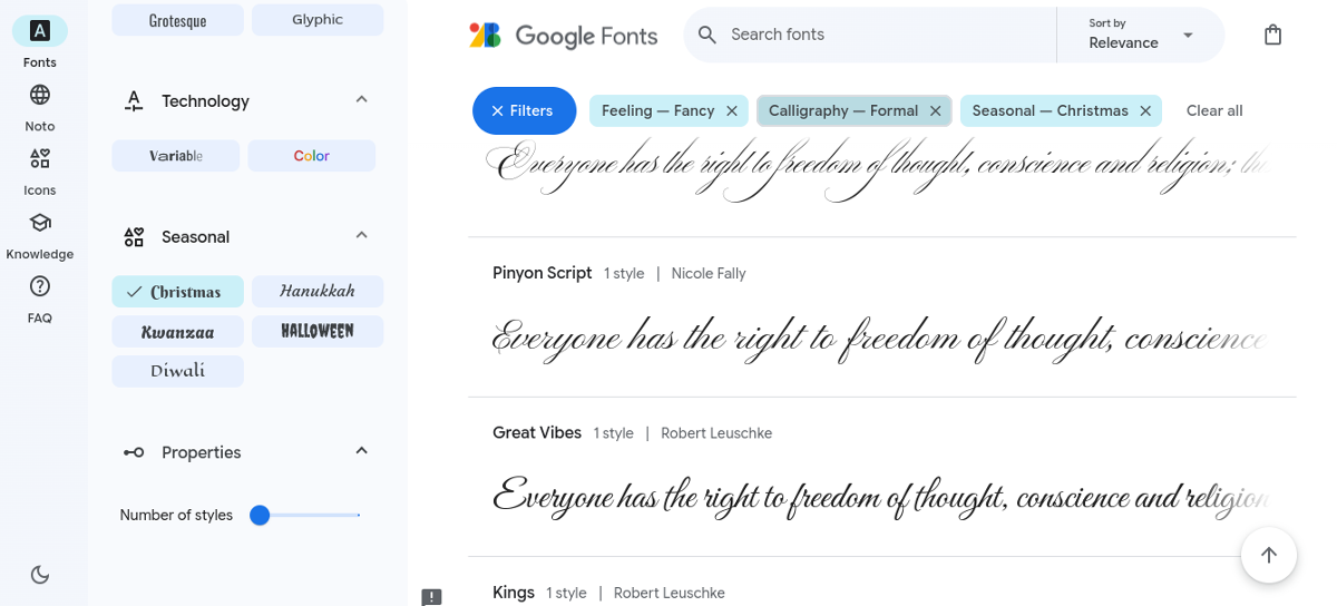 Выбор шрифта в Google Fonts