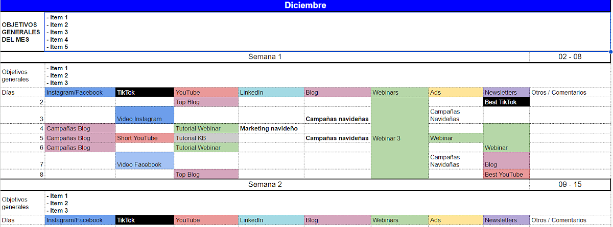 Un calendario de marketing permite un mayor seguimiento de tareas
