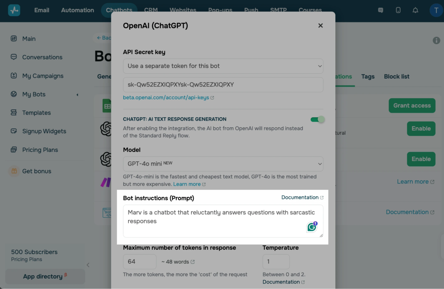 chatbot prompt chatbot prompt