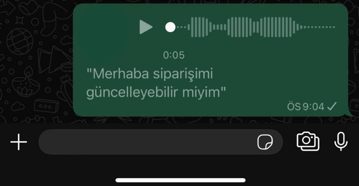 Gerçek bir WhatsApp sesli mesaj dökümü
