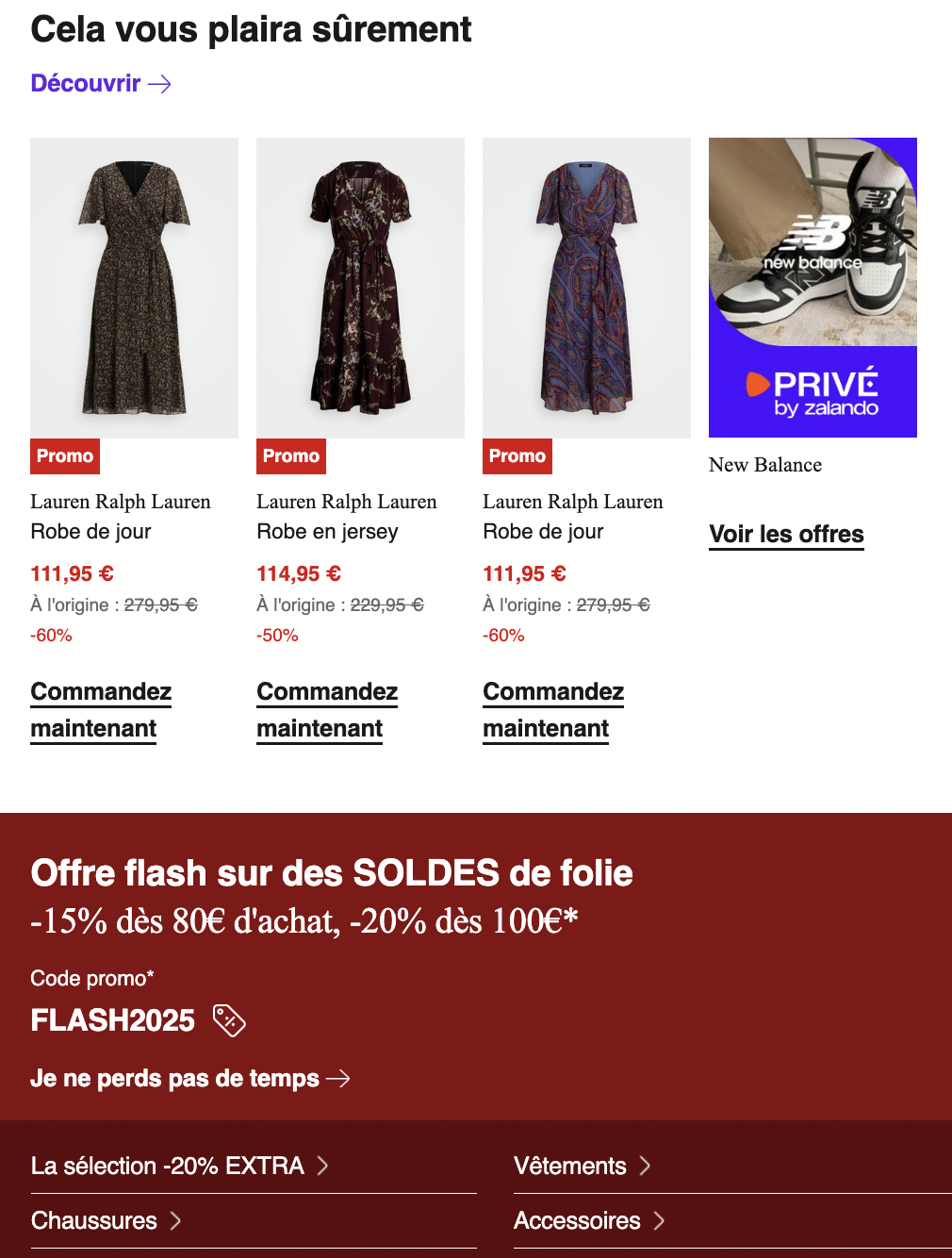 Le texte CTA est écrit en blanc sur fond rouge, ce qui attire immédiatement l'attention