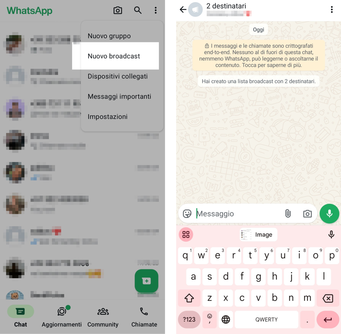 lista broadcast su WhatsApp lista broadcast su WhatsApp