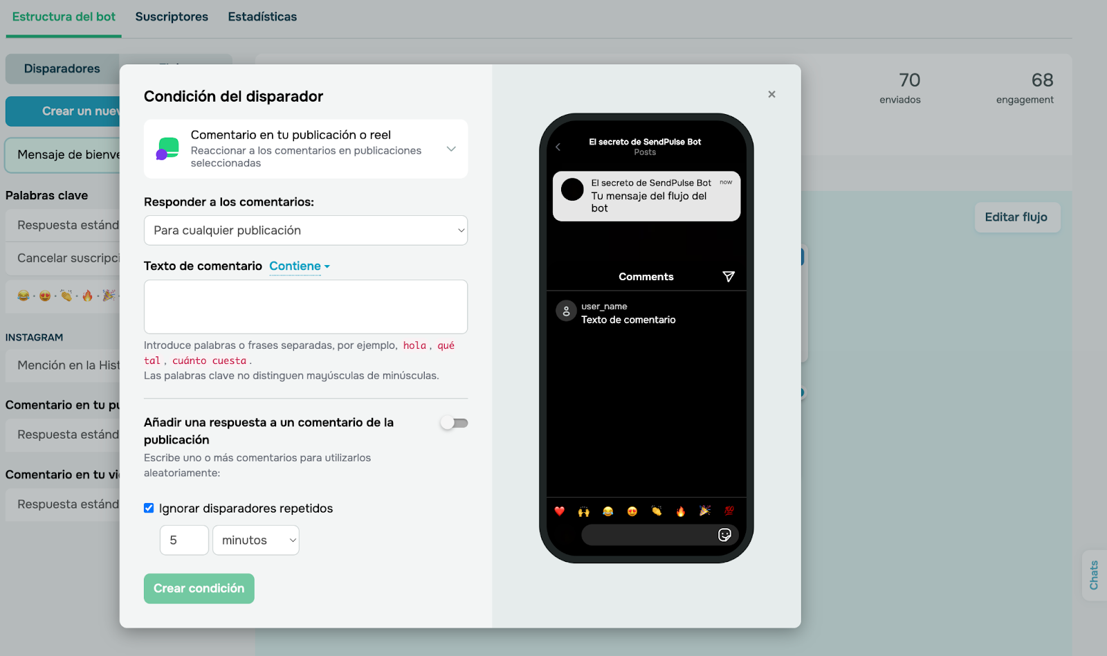 SendPulse permite que los chatbots respondan a acciones directas en Instagram