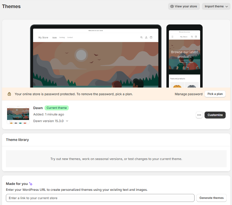 Процес створення сайту в Shopify Процес створення сайту в Shopify
