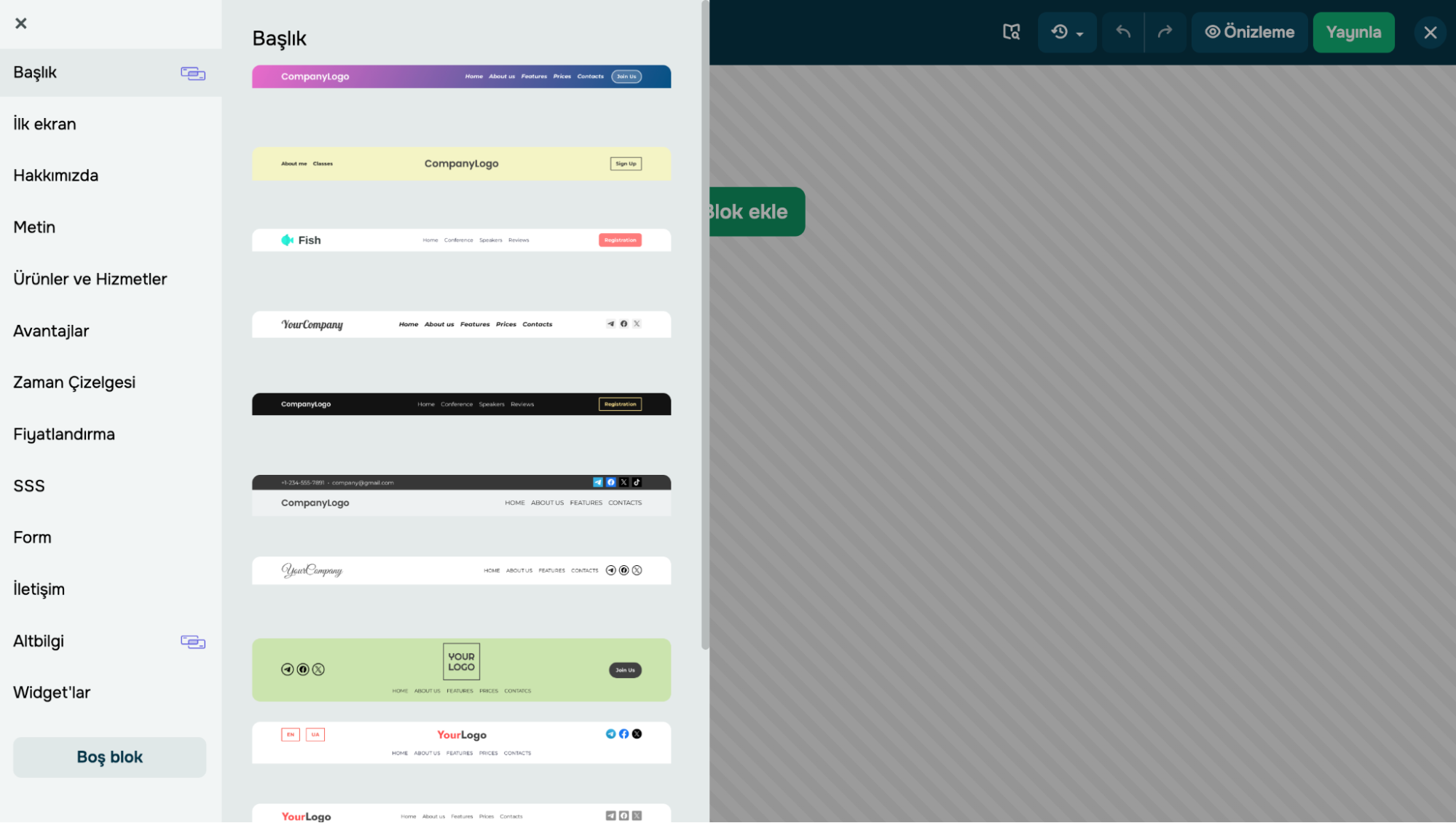 Web siteniz için altbilgi blok kütüphanesi Web siteniz için altbilgi blok kütüphanesi