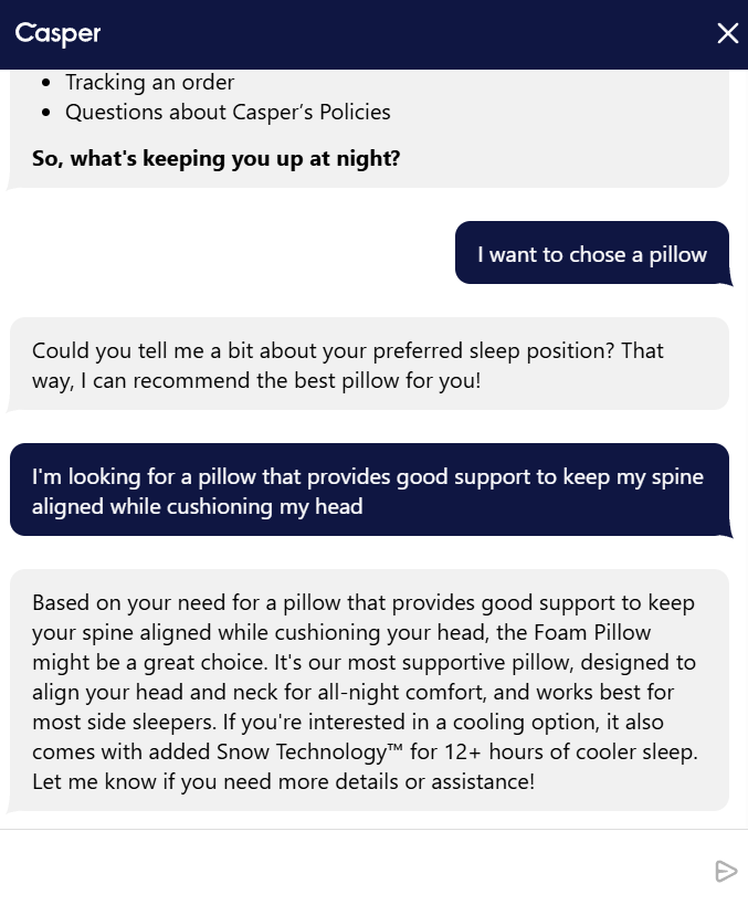 Casper's knowledge base chatbot Casper's knowledge base chatbot