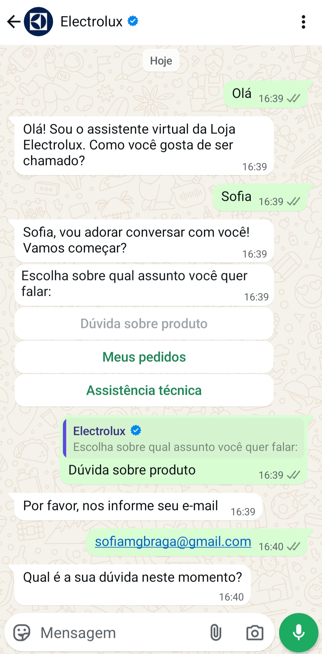 chatbots-para-empresas-exemplo-electrolux
