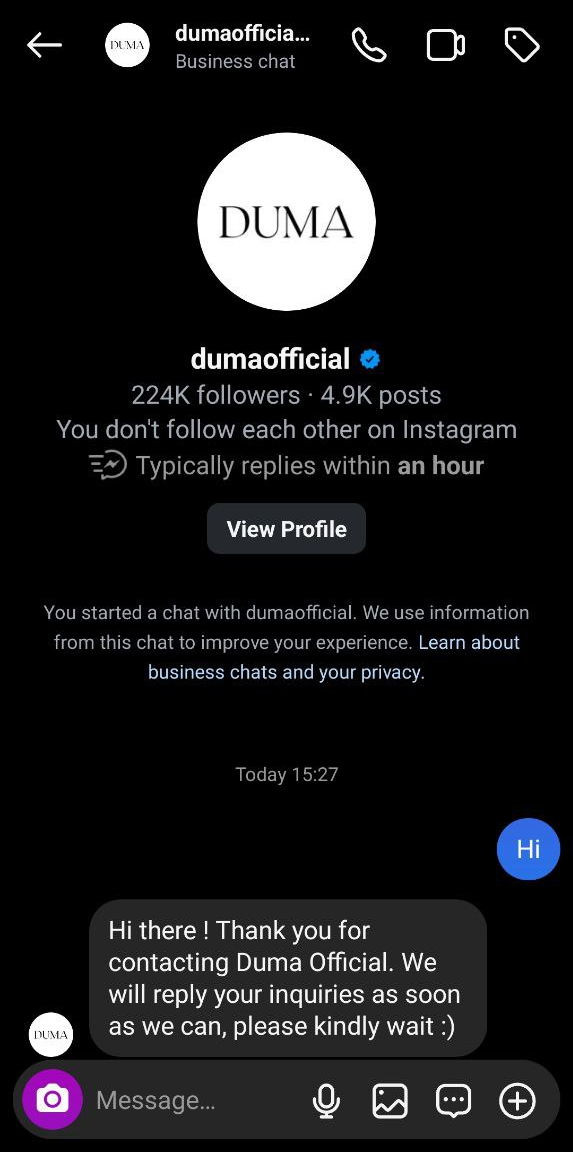 Instagram welcome message example Instagram welcome message example